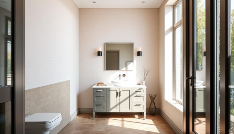 Farben und Materialien für zeitgemäße Gästetoiletten